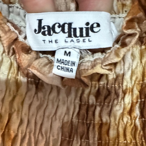 Jacqui E Floral Tiered Sundress with Rust Tie Straps - Picture 5 of 5